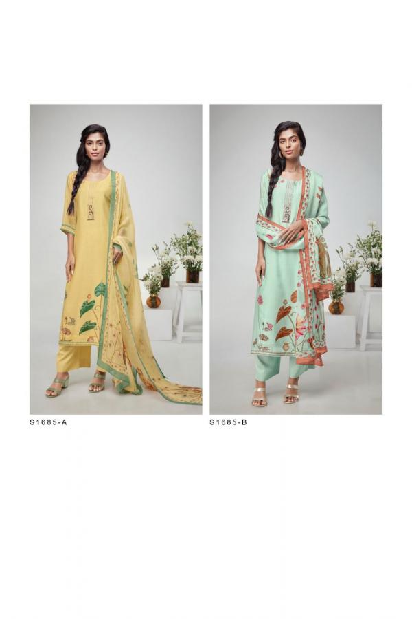 Ganga Lajita S1685 Silk Printed Designer Salwar Suit Collection